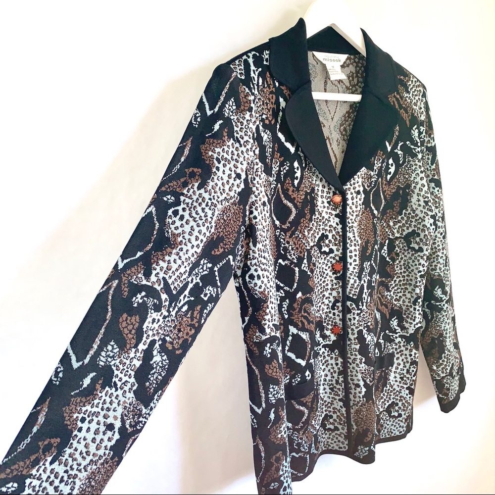 Misook Snake Pattern Cardigan Blazer - image 3